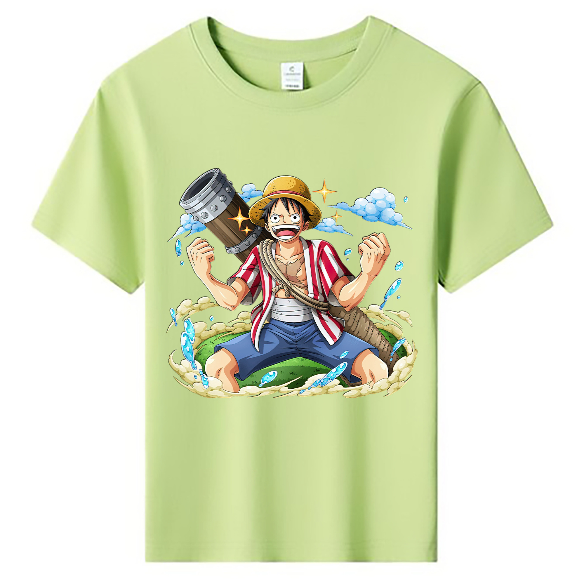 ワンピース モンキー・D・ルフィ ONE PIECE Monkey D. Luffy 綿100％キッズTシャツ（フロントプリント）